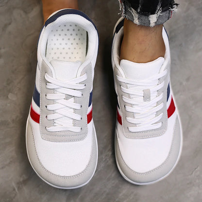 Herresneakers med bred tåboks, barfodssko, minimalistiske, åndbare og komfortable udendørs gåsko, sporty casual blå sko 2025