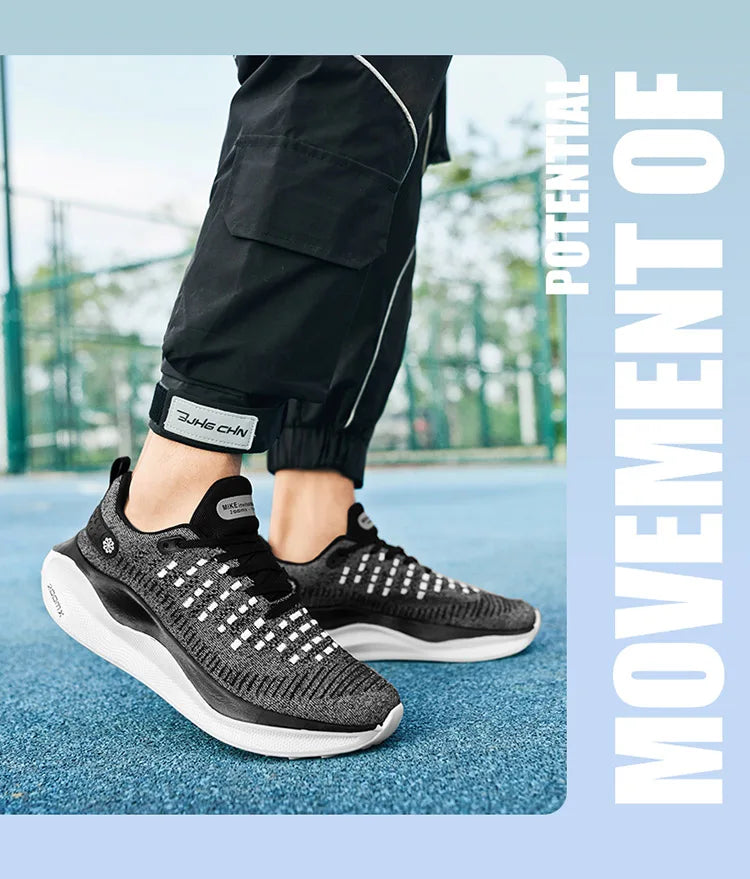 Men's Cushioned Running Shoes EVA Midsole for Shock Absorption Lightweight & Breathable Mesh Sports Sneakers for Gym and Walking