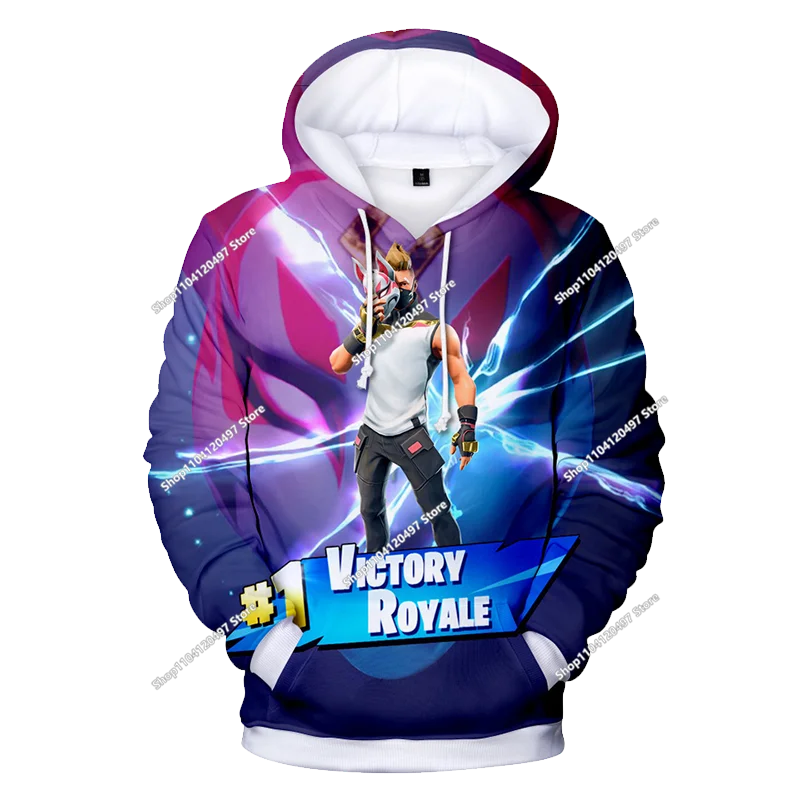 Hoodie Anime Fortnite Infantil, Sweatshirt Masculina Streetwear Hip-Hop Desportiva, Casual, Corte Largo, Moda Outdoor