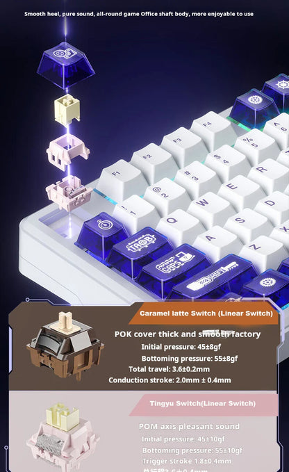 Teclado mecânico AULA L99 com ecrã inteligente, Bluetooth sem fios, tri-modo, teclado gaming noturno para portátil, 8000mAh, switch Raindrop