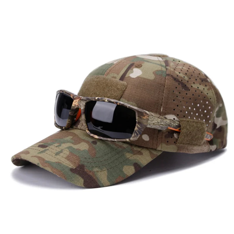 Athletic casual breathable camouflage baseball cap for men, military fan sun hat tactical hat military training hat bucket hat