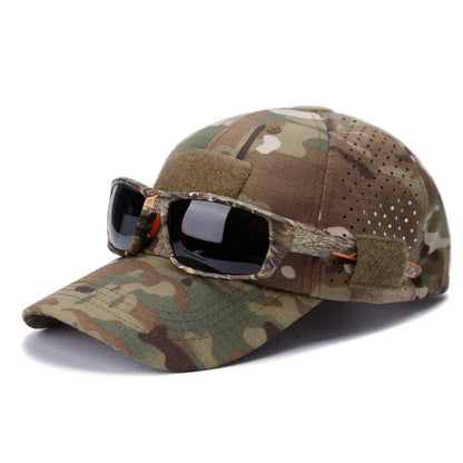 Athletic casual breathable camouflage baseball cap for men, military fan sun hat tactical hat military training hat bucket hat