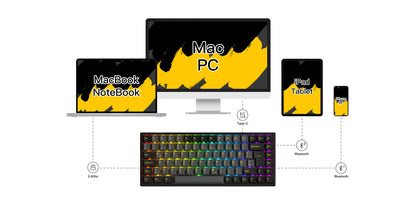 Akko 3084B Plus Black & Gold 75% ISO-DE Layout Mechanical Gaming Keyboard Hot-Swappable Multi-Modes 2.4GHz / USB Type-C / BT 5.0