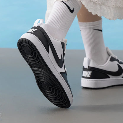 Nike Women's Shoes Court Borough Low (Gs) Cushioned Low-Top Sneakers, Fashionable and Simple Color-Blocking Casual Shoes Dv5456-131