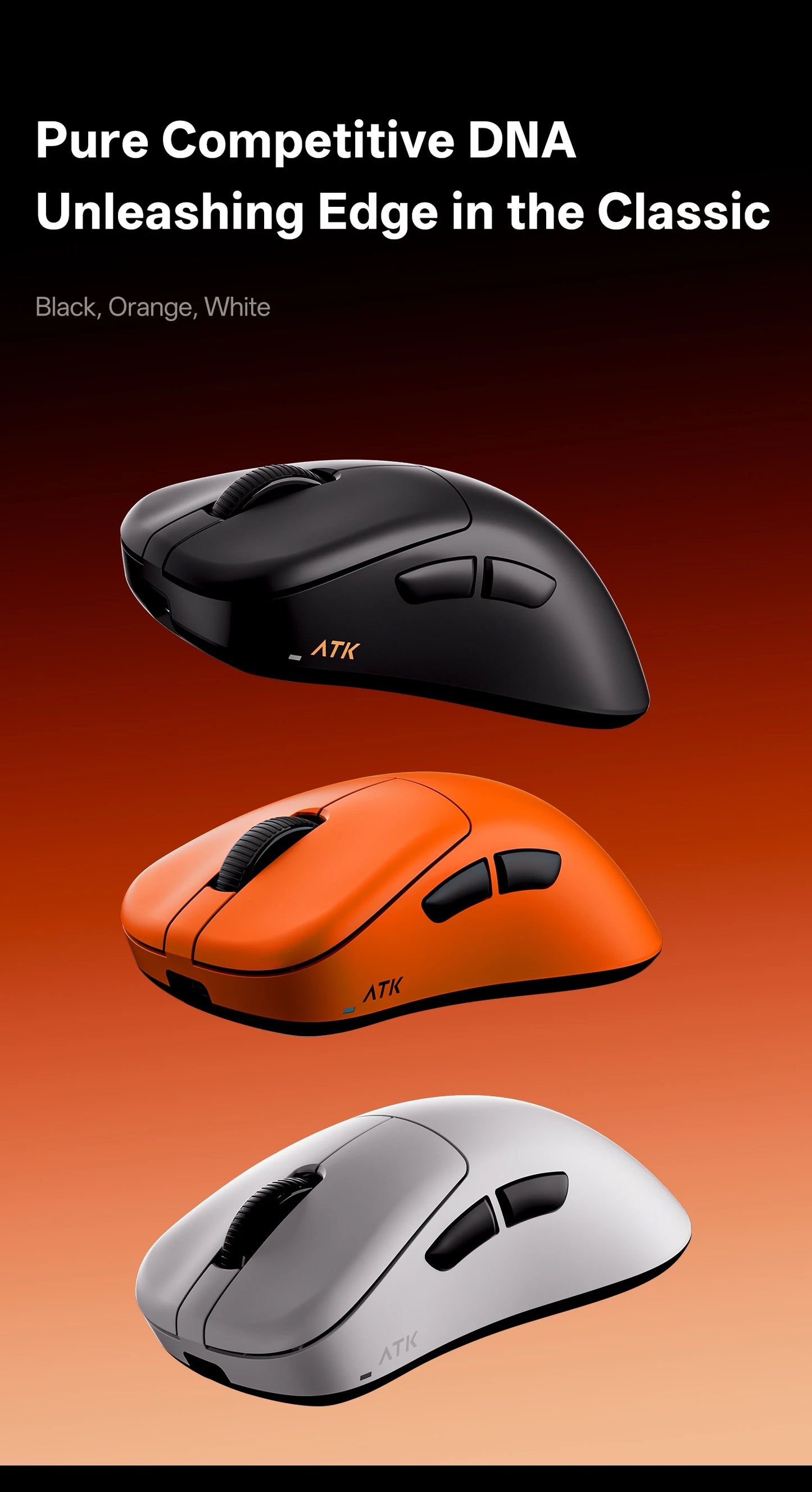 ATK Blazing Sky Z1 V2 Ultimate bezdrátová myš PAW3950 Ultra Dual 8K herní myš ergonomická, vlastní vývoj, pro střední až velkou ruku
