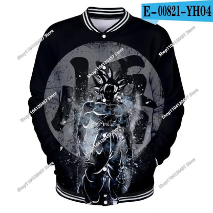 Dragon Ball Goku Kanji Symbol Men Zipper Hoodie Cartoon Japan Anime Women Sweatshirt 2025 New Fashion Children Jackets Coat