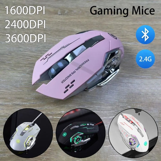 Carpbaba GM6 Gamer-Gaming-Maus, einstellbar, kabelgebunden, optisch, mit LED, Computermaus mit USB-Kabel, leise Maus für Laptop und PC