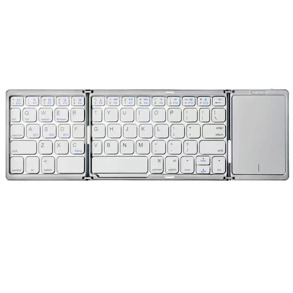 Tri-Bluetooth Keyboard Tri-fold keyboard with Touchpad Portable Mini Keyboard Rechargeable Keyboard for PC Windows Android IOS
