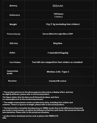 ATK Blazing Sky X1/X1V2 kabellose Gaming-Maus 8K Low Latency, leichte FPS Liekong E-Sports-Gaming-Maus, individuelles PC-Zubehör