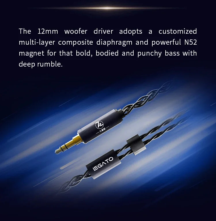 7Hz Legato Dual Dynamic Driver HiFi In-Ear Monitor Earphones – Premium Audiophile IEM with Detachable 0.78mm 2-Pin OCC Cable