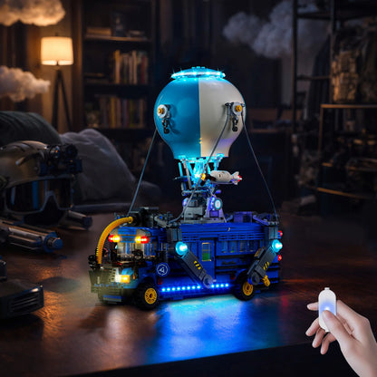 Conjunto de iluminação LED sem modelo, compatível com blocos de construção LEGO Fortnite Battle Bus 77073
