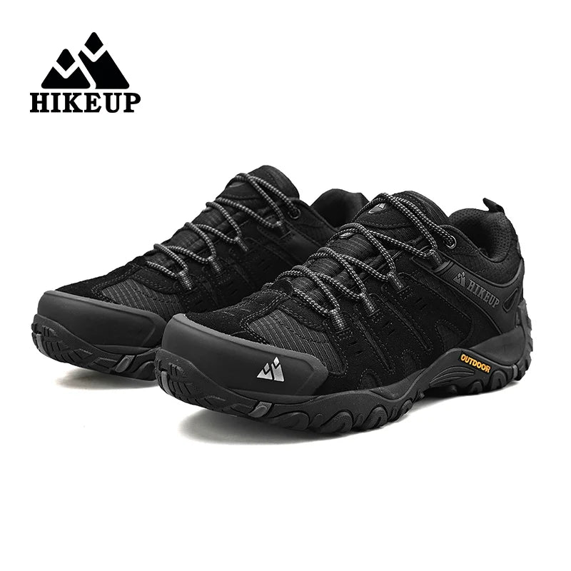 HIKEUP Мъжки туристически обувки от велурена кожа, устойчиви на износване outdoor обувки за трекинг, разходки, лов и тактически маратонки