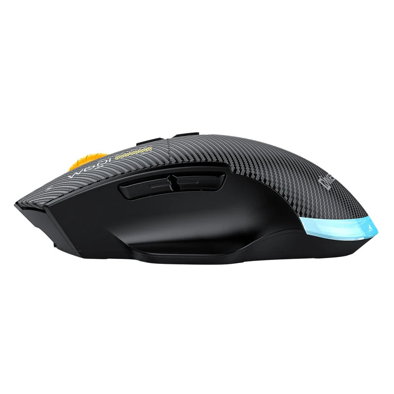 12800 DPI 2.4G Wireless Bluetooth Wired Tri-mode Mouse Mute Button Macro Programming Carbon Fiber Gaming Mouse 500mAh 7 Keys