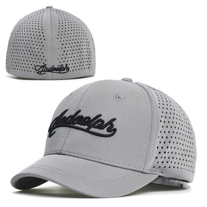 Baseballkappe mit Netzstoff, kurzer Krempe, geschlossener Rückseite, atmungsaktiv, Snapback-Kappen, eng anliegend, Dad-Cap, verstellbar, einfarbig, Trucker-Stil