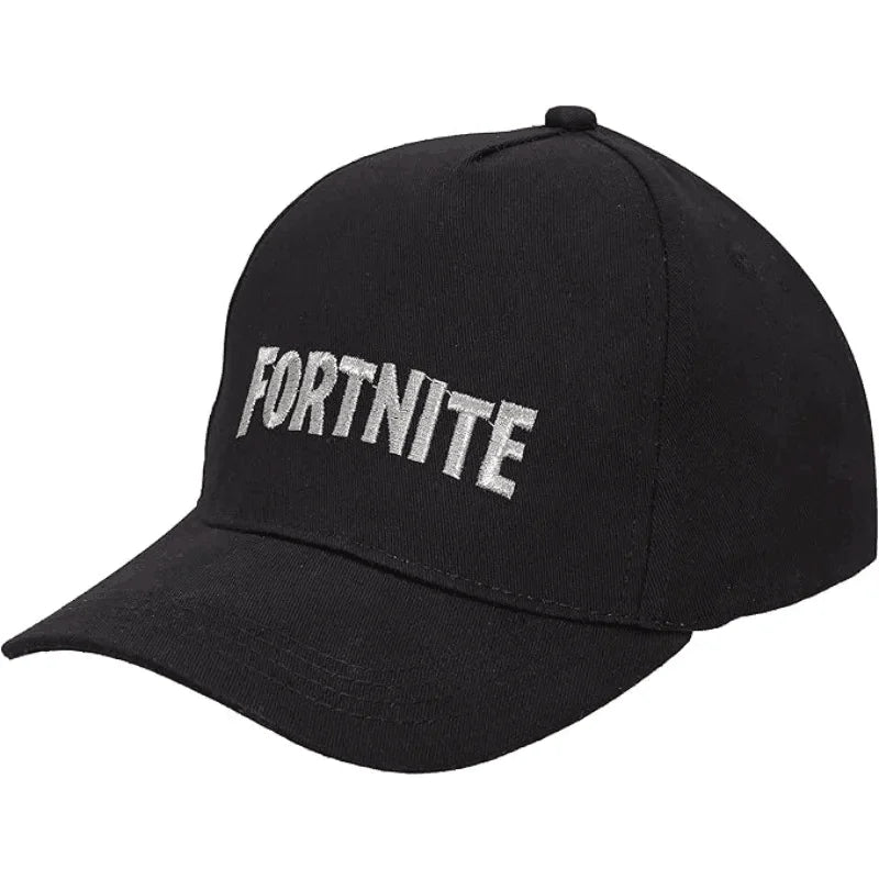 Fortnite Game Cap, Cartoon Black Hat for Adults, Outdoor Travel Adjustable Sun Baseball Sports Cap