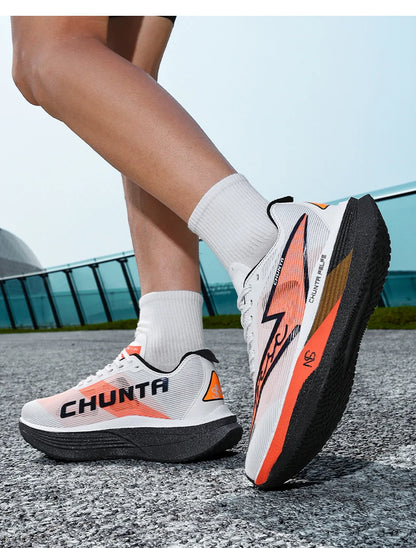 Laufschuhe für Herren, Carbonplatte, spezialisiert für Marathon und Sport, atmungsaktiv, leicht, komfortable rutschfeste Chunta-Sneaker für Damen
