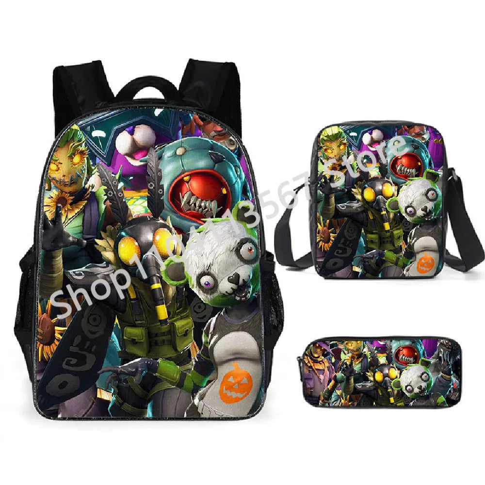 Fortnite Kids 3pcs Backpack Set Women Backpacks Office Stationery for Teenage Girls Boys Laptop Backpack Casual Travel Rucksack