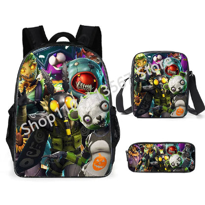 Fortnite Kids 3pcs Backpack Set Women Backpacks Office Stationery for Teenage Girls Boys Laptop Backpack Casual Travel Rucksack