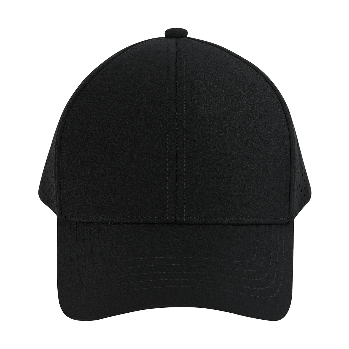 VOBOOM Herren-Baseballkappe mit Schnell-Trocknungsfunktion, lasergeschnittenem Netzstoff, gewölbter Krempe und Snapback-Verschluss – für Outdoor, Laufen und Reisen – schwarze Kappe