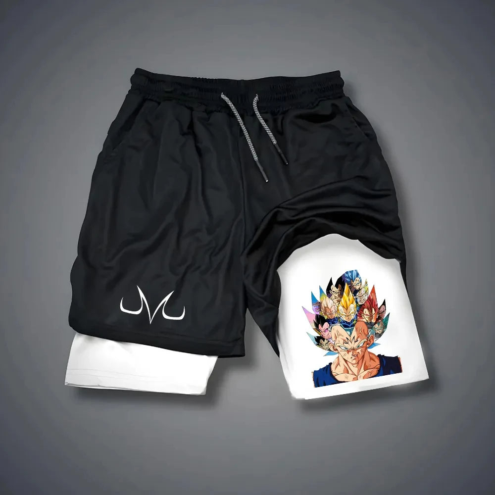 Dragon Ball Peripheral Printing Double-layer Shorts GOKU American Sports Comfortable Fashion Summer Men's Loose Breathable Pants