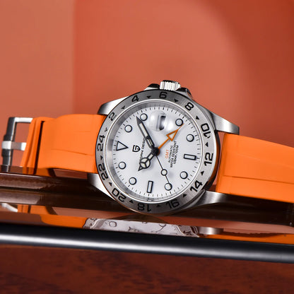 Relógio de mergulho masculino Pagani Design 2026 novo, 42mm, safira, mecânico automático GMT, impermeável 100m PD1682