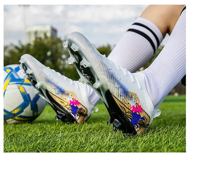 New Men Soccer Shoes FG Non-Slip Long Spikes Football Boots Soccer Cleats Training Shoes Match Ultralight Outdoor Drop Shipping