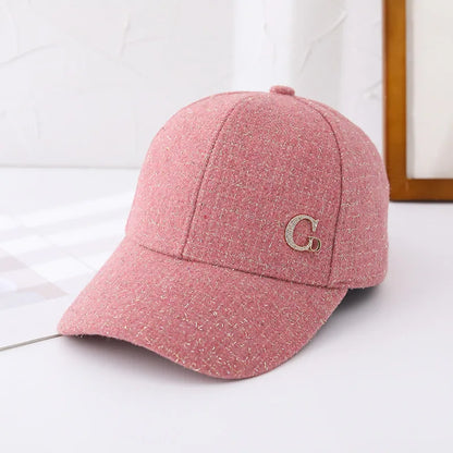 Gorra de béisbol con parche metálico en forma de «M», negra, elegante, para hombre; gorra ligera y ajustable para el sol, para mujer.