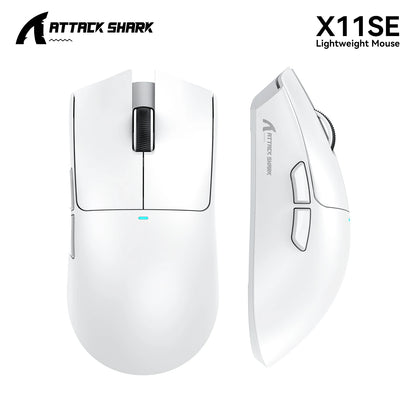 Mouse da gaming ATTACK SHARK X11 e mouse wireless X11 SE 22000 DPI, sensore PAW3311, BT/2.4G/cablato, ultraleggero 59g, 2000W clic