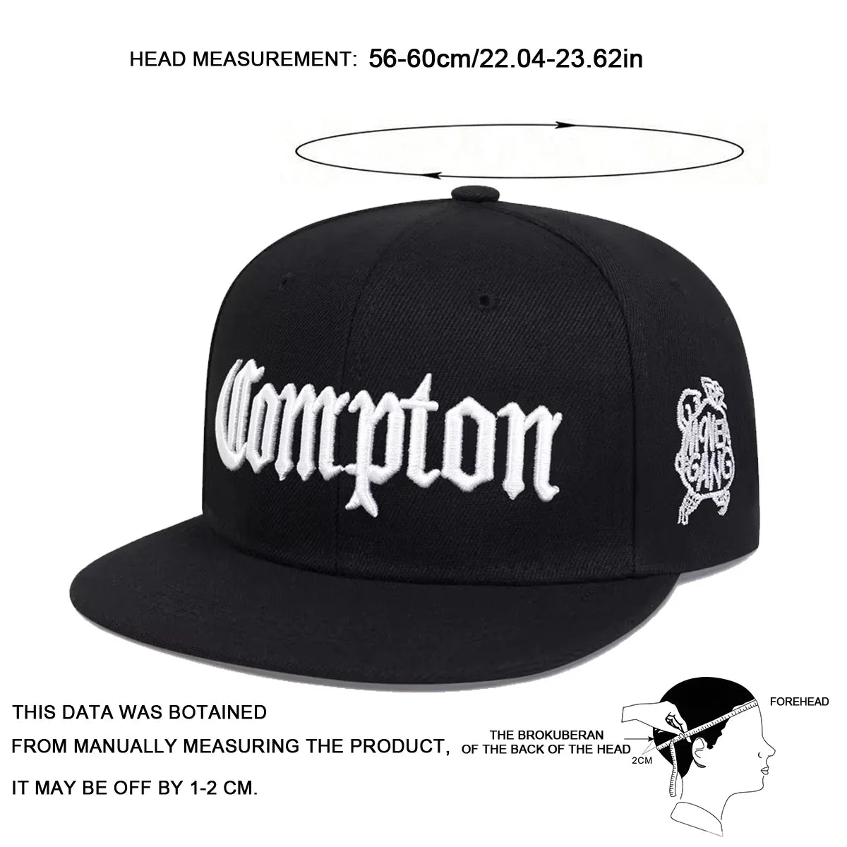 Unisex Compton Embroidery Hip-hop Hats Spring And Autumn Outdoor Adjustable Sports Casual Baseball Caps Sunscreen Hat