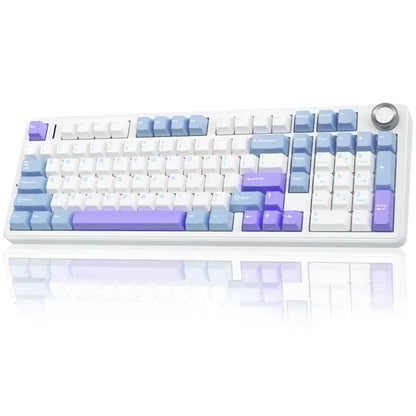 Teclado Mecânico Gaming E-sports AULA F99 Pro Três Modos RGB Hot Swappable 96% PBT Personalizado Sem Fios com Botão Medi