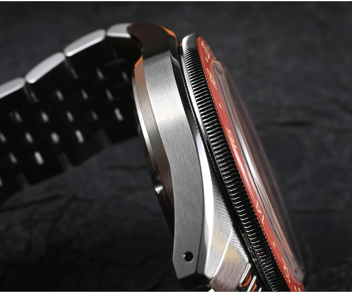 Orologio da uomo automatico San Martin 39.5mm Limited Edition con quadrante Full Lume, NH34 GMT, data a ore 6, 10Bar, Kol Saati di lusso SN0116W