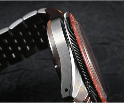 Orologio da uomo automatico San Martin 39.5mm Limited Edition con quadrante Full Lume, NH34 GMT, data a ore 6, 10Bar, Kol Saati di lusso SN0116W