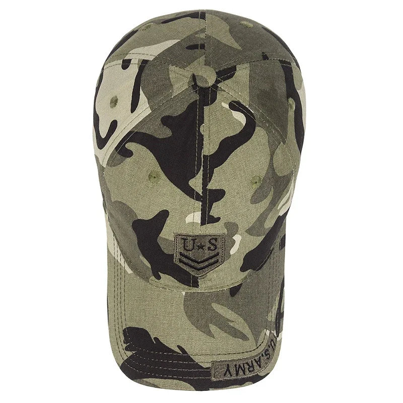 Frühling- und Herbst-Baseballkappe aus weicher Baumwolle für den Outdoor-Bereich, vielseitig kombinierbar, mit Sonnenblende, im Camouflage-Design