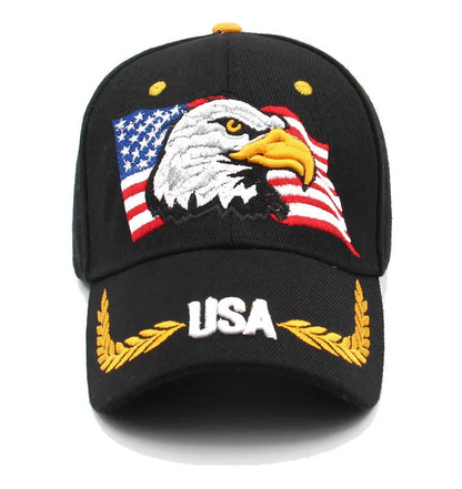 New Men's Animal Baseball Cap Patriotic Bald Eagle and American Flag Snapback Caps For Women USA 3D Embroidery Farm Trucker Hats