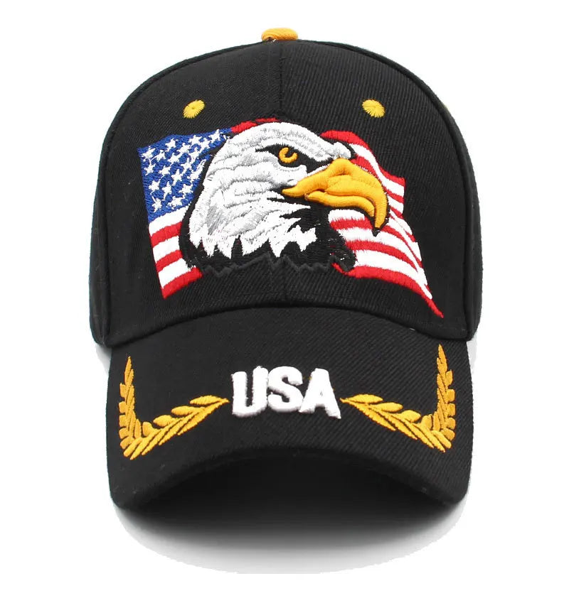 New Men's Animal Baseball Cap Patriotic Bald Eagle and American Flag Snapback Caps For Women USA 3D Embroidery Farm Trucker Hats