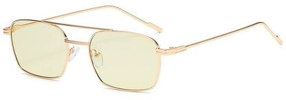 NEW Sun Glasses Unisex Double Beam Anti-UV Spectacles Personality Eyeglasses Simplity Ornamental Alloy Frame Sunglasses