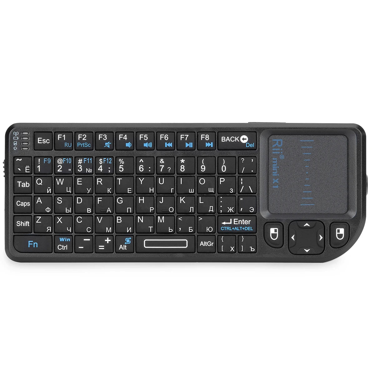 Teclado Mini Sem Fios Original Rii X1 2.4GHz Inglês/RU/ES/FR com TouchPad para Android TV Box/PC/Portátil