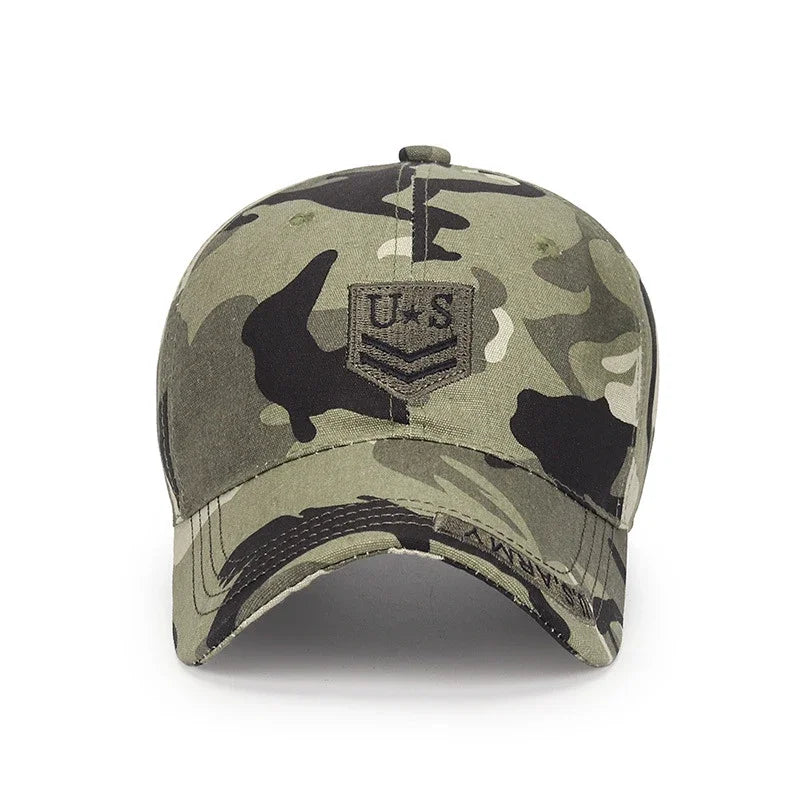 Frühling- und Herbst-Baseballkappe aus weicher Baumwolle für den Outdoor-Bereich, vielseitig kombinierbar, mit Sonnenblende, im Camouflage-Design