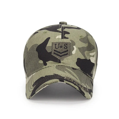 Frühling- und Herbst-Baseballkappe aus weicher Baumwolle für den Outdoor-Bereich, vielseitig kombinierbar, mit Sonnenblende, im Camouflage-Design