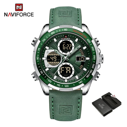 New NAVIFORCE Watches for Men Leather Mens Military Sport Waterproof Watch Quartz WristWatch Chronograph Male Clock