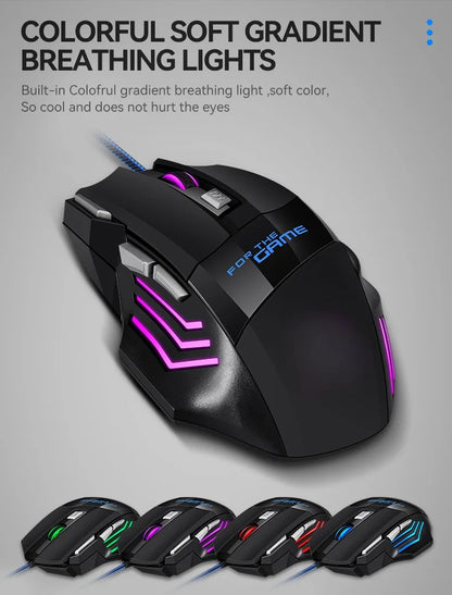 G6 USB žični gaming miš sa 7 tipki, kotačićem za pomicanje, podesivim optičkim senzorom 5500DPI i ergonomskim e-sports dizajnom za laptop, PC i Xiaomi