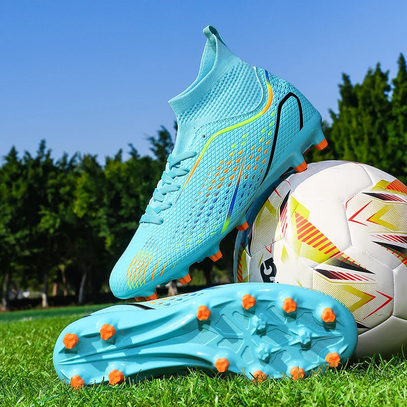 Men Outdoor Football Boots FG/TF Professional Training Soccer Shoes Cleats Turf Futsal Match Grass Unisex Non-slip Breathable