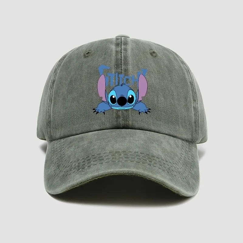 Stitch Casual Hat Kawaii Cartoon Anime Figure Baseball Caps Breathable Snapback Sun Hats Adjustable Peaked Cap Unisex Kids Gifts
