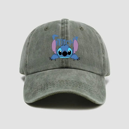 Stitch Casual Hat Kawaii Cartoon Anime Figure Baseball Caps Breathable Snapback Sun Hats Adjustable Peaked Cap Unisex Kids Gifts