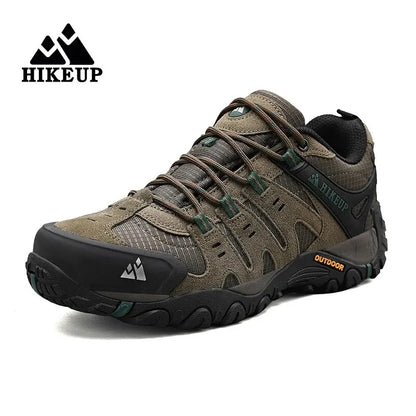 HIKEUP Мъжки туристически обувки от велурена кожа, устойчиви на износване outdoor обувки за трекинг, разходки, лов и тактически маратонки