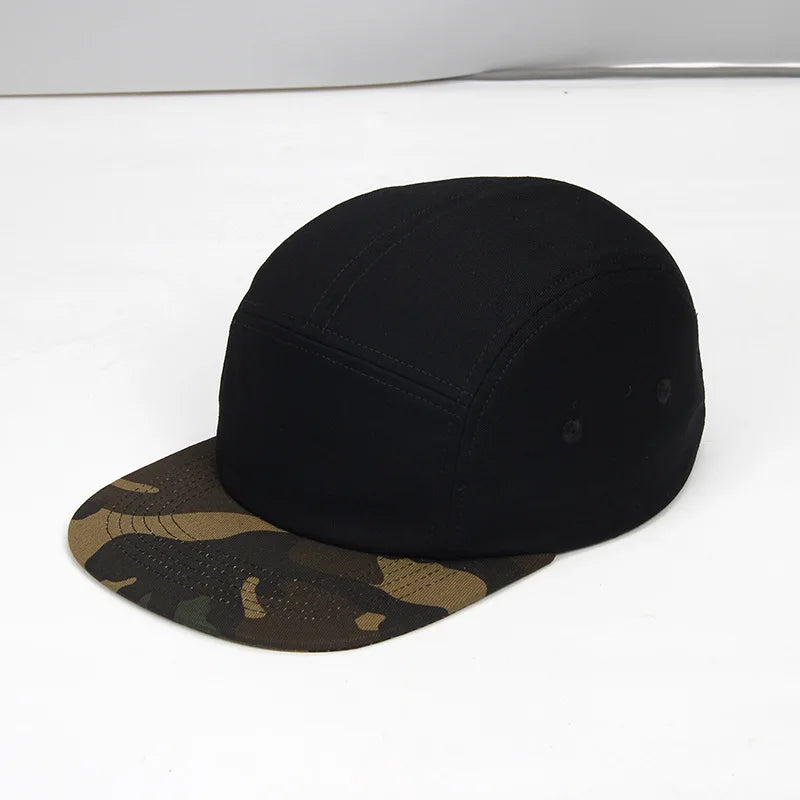 Summer Cotton 5 Panel Big Size Baseball Caps Oversize 62cm Flat Top Sports Snapback Cap Hip Hop Skateboard Hat Custom Wholesale