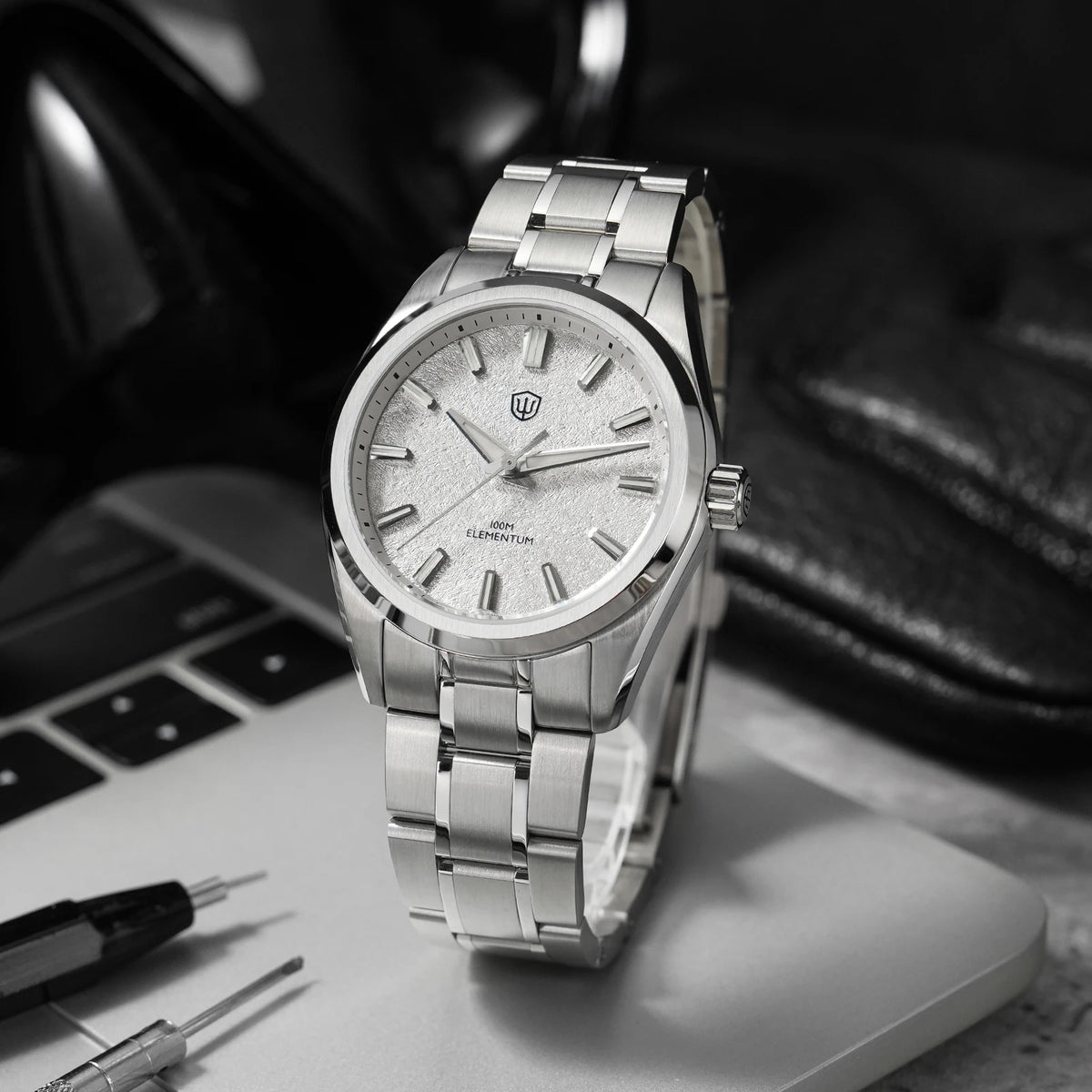 Watchdives WD0003C 38mm Watch VH31 Sweep Seconds Quartz Movement Stainless Steel Watch Elementum Original Design Men Wristwatch