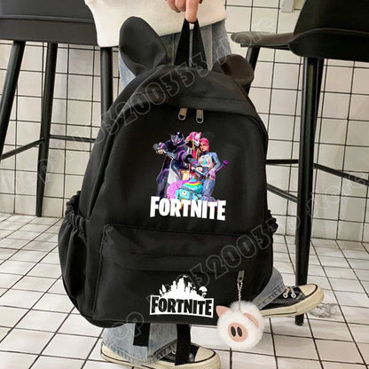Nova Mochila Fortnite Cartoon para Rapaz e Rapariga, Mochila Escolar Casual de Grande Capacidade para Estudante, Mochila de Viagem com Orelhas de Coelho, Presente de Papelaria