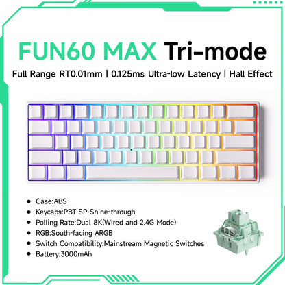 Akko MonsGeek FUN68 FUN60 PRO&MAX HE Magnetic Keyboard 60% 65% Gaming Keyboards Rapid Trigger 8K Custom Keyboard Gamer Esports