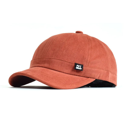 Vintage-Baseballkappe mit kurzer Krempe aus Baumwolle für Damen und Herren, weiche „Dad Hat“-Kappe, verstellbar, im Trucker-Stil, flache Kappe